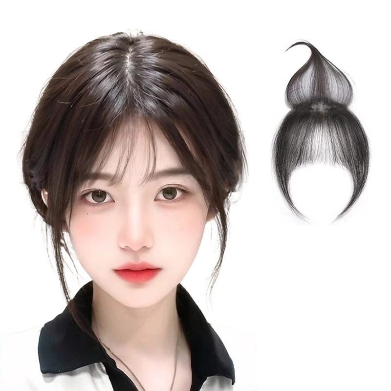 天空树 法式修颜胎毛刘海假发女片 头顶真发自然 前额鬓角发际线补发 轻薄无边补发片