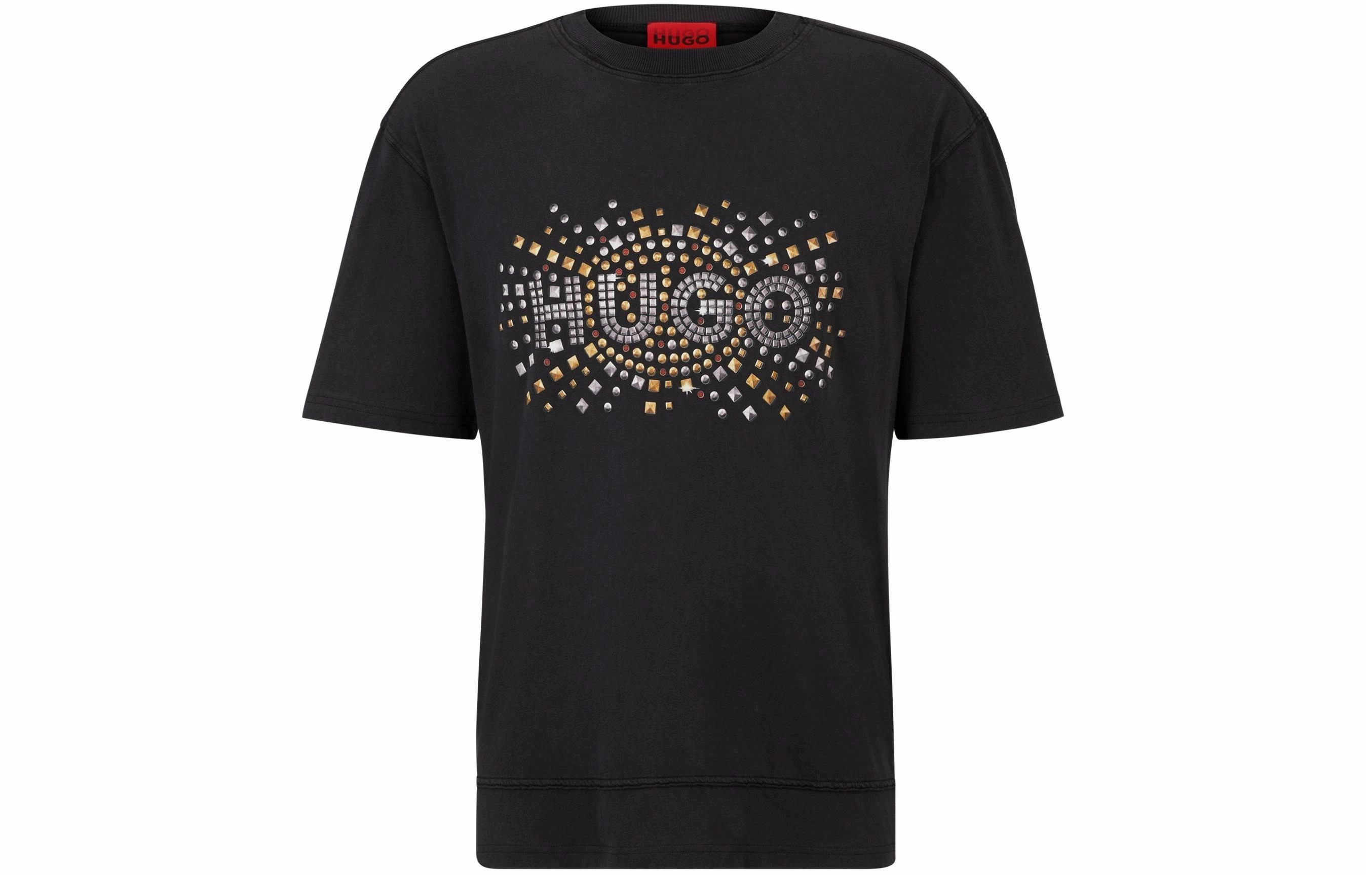 HUGO BOSS Cotton-Jersey T-Shirt With Stud-Effect Artwork T