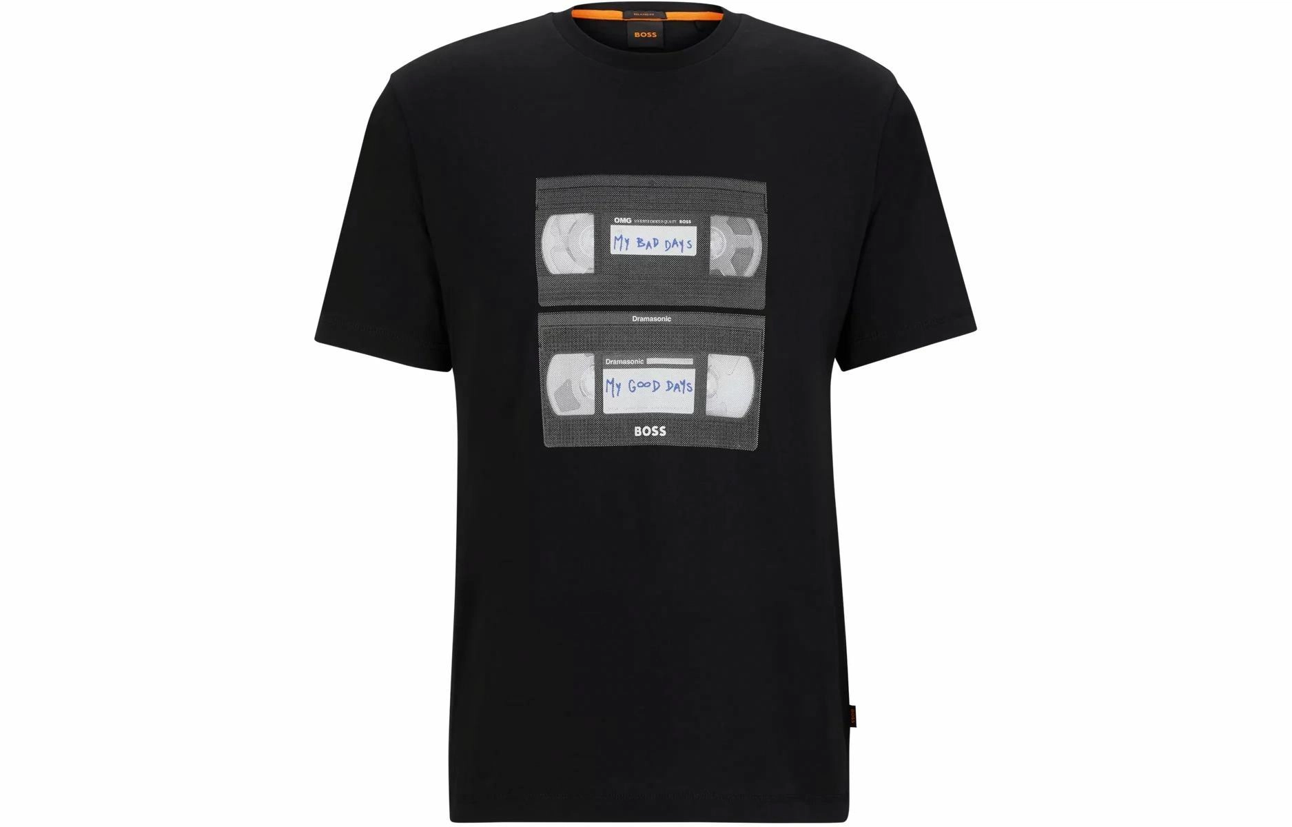 HUGO BOSS FW23 Cotton-Jersey T-Shirt With Music-Inspired Print T