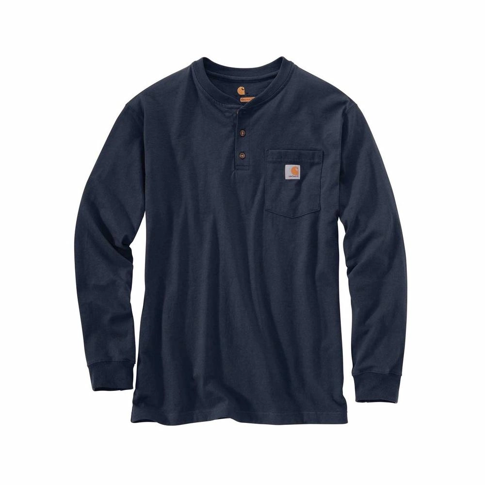Carhartt K128 HEAVYWEIGHT LONG-SLEEVE POCKET HENLEY T-SHIRTT LOOSE FIT