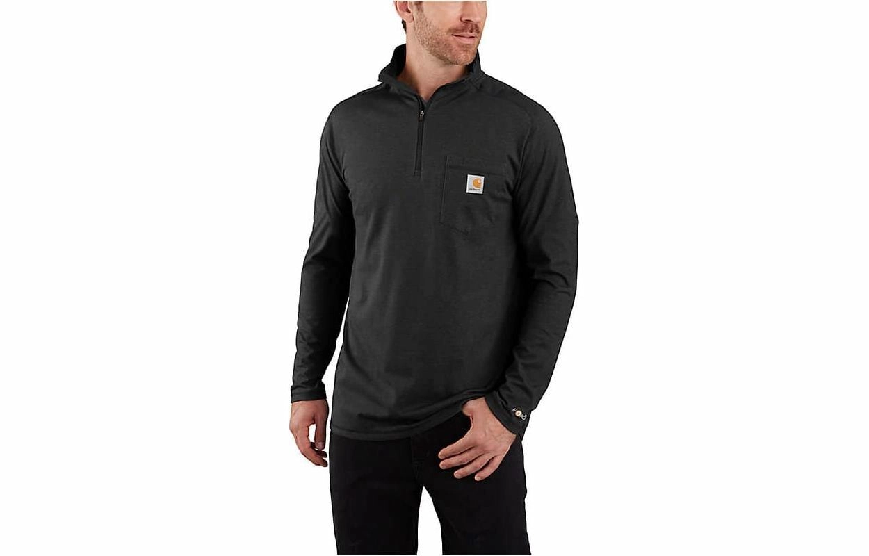 Carhartt 104255 CARHARTT FORCEMIDWEIGHT LONG-SLEEVE QUARTER-ZIP MOCK-NECK T-SHIRT T RELAXED FIT