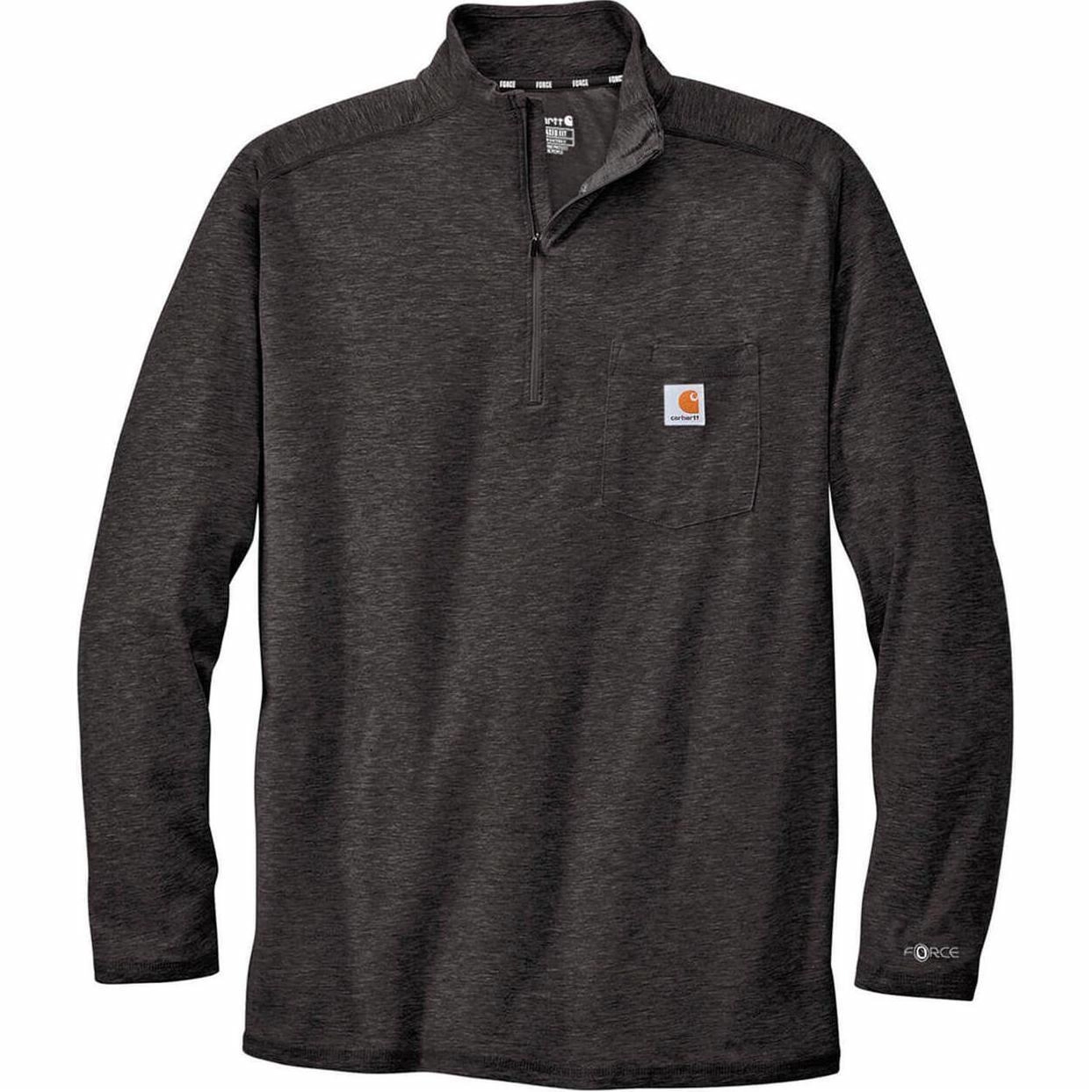 Carhartt 104255 CARHARTT FORCEMIDWEIGHT LONG-SLEEVE QUARTER-ZIP MOCK-NECK T-SHIRT T RELAXED FIT