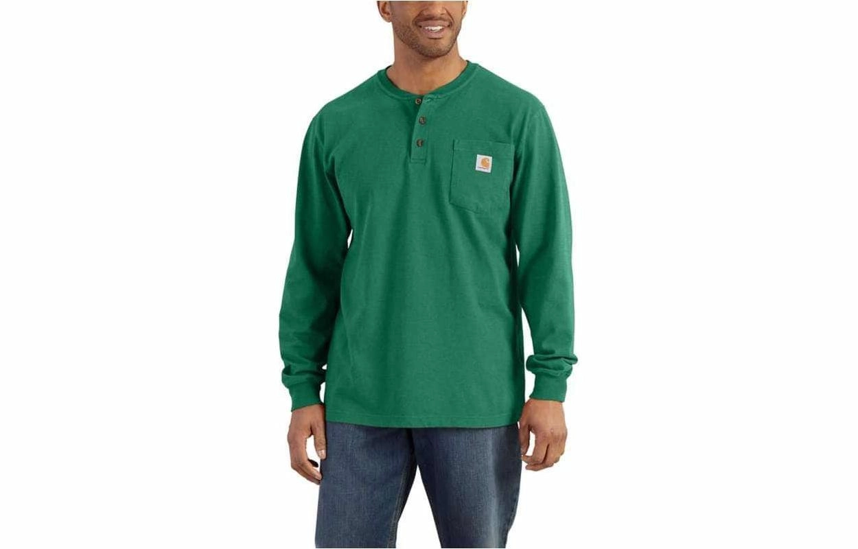 Carhartt K128 HEAVYWEIGHT LONG-SLEEVE POCKET HENLEY T-SHIRTT LOOSE FIT