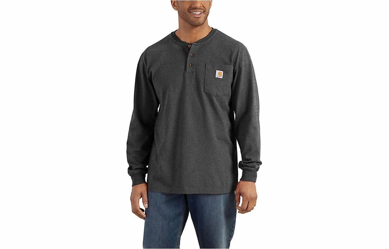 Carhartt K128 HEAVYWEIGHT LONG-SLEEVE POCKET HENLEY T-SHIRTT LOOSE FIT