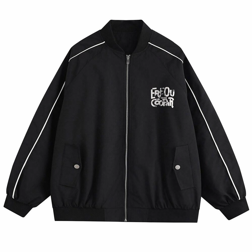 轻迎  宽松字母印花棒球服 男款