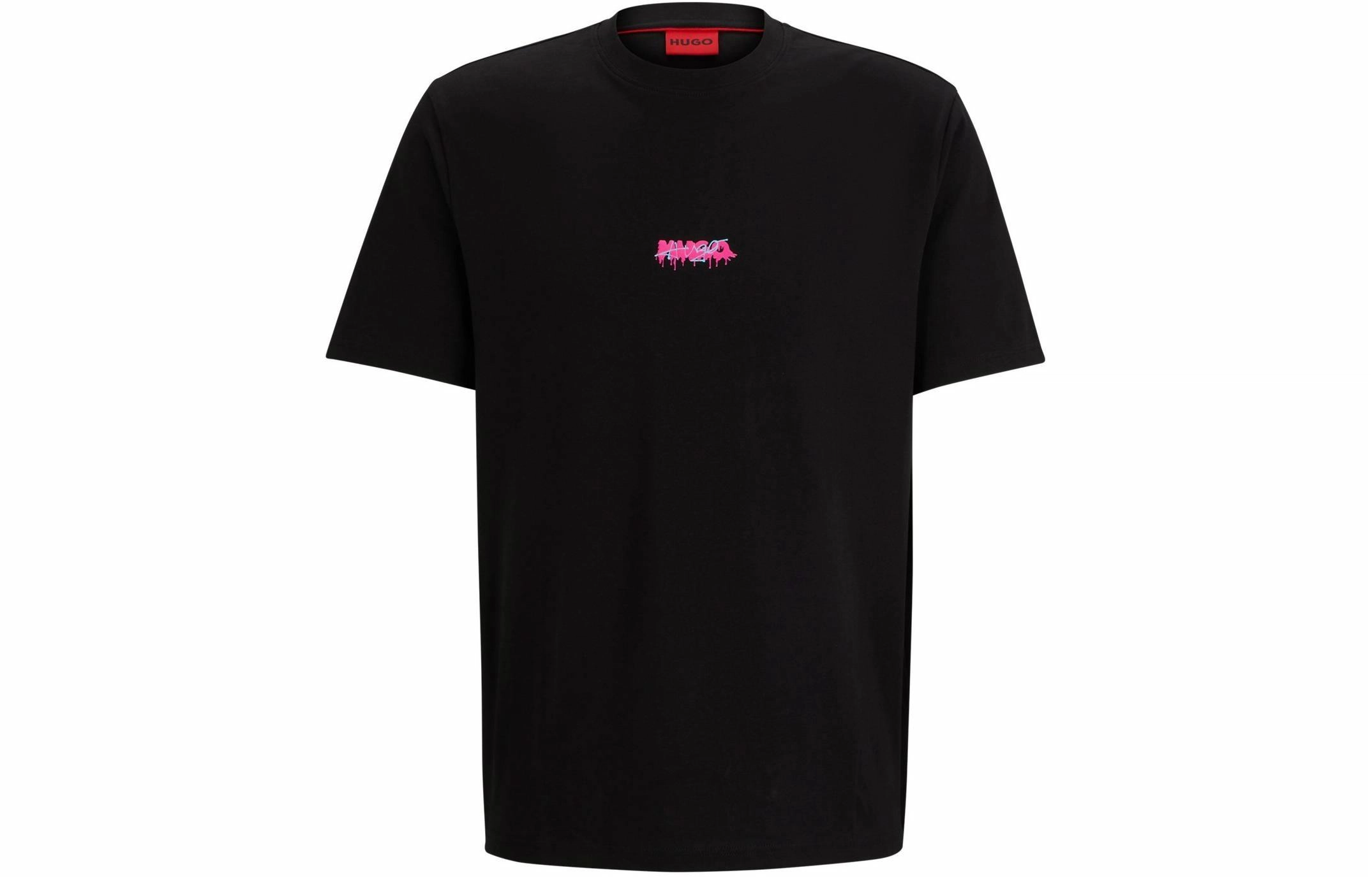 HUGO BOSS COTTON-JERSEY RELAXED-FIT T-SHIRT WITH DOUBLE LOGO T