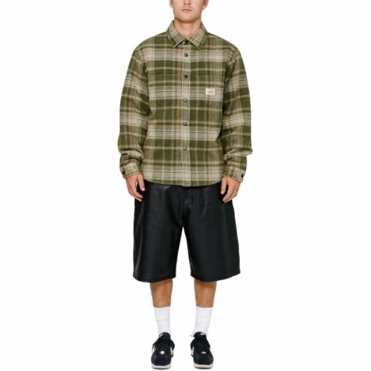Stussy FW24 HEAVY WASHED PLAID SHIRT logo