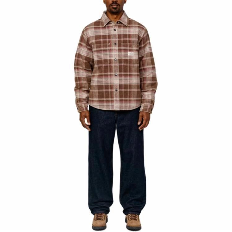 Stussy FW24 HEAVY WASHED PLAID SHIRT logo