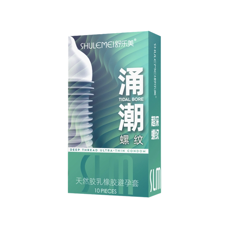 舒乐美 涌潮活力持久避孕套 螺纹颗粒水润倍滑玻尿酸超薄