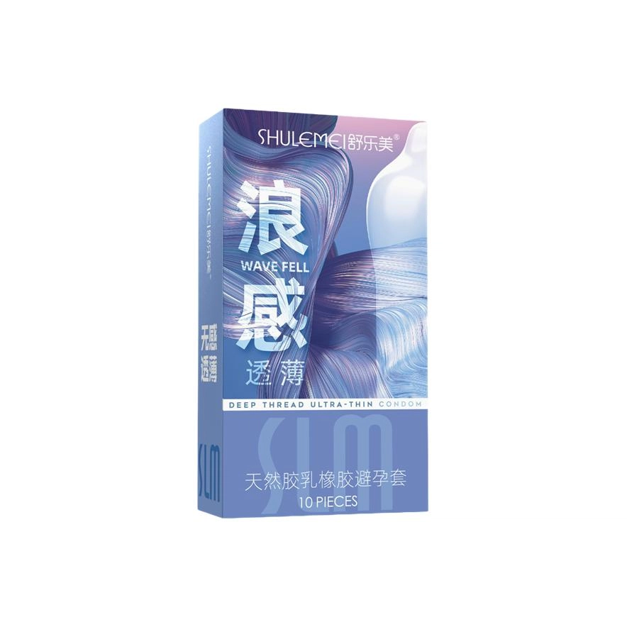 舒乐美 美浪感活力持久避孕套 水润倍滑玻尿酸超薄颗粒