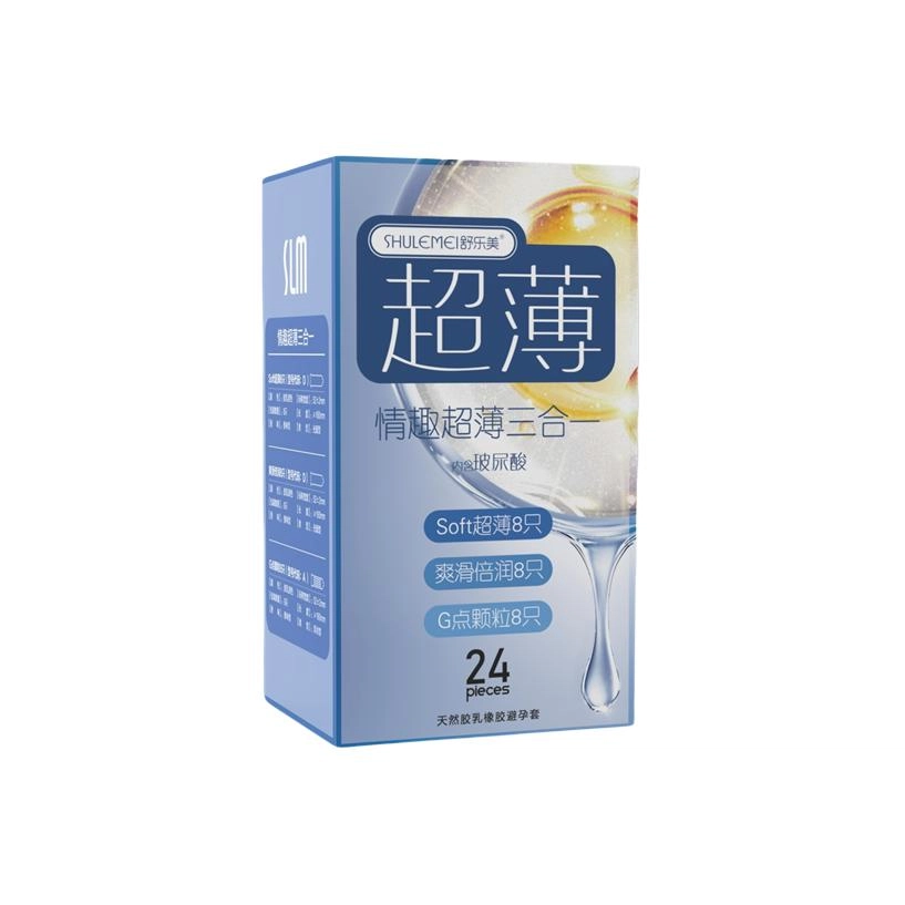舒乐美 活力持久三合一组合避孕套 螺纹颗粒水润倍滑玻尿酸超薄