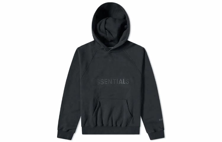 Fear of God Essentials FW20 Silicone Logo Raised Hoodie Dark Navy