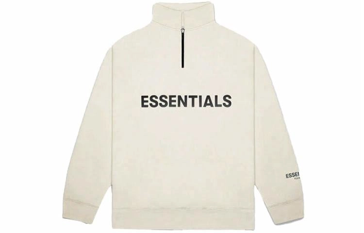 Fear of God Essentials FW20 Half Zip Sweatshirt Cream