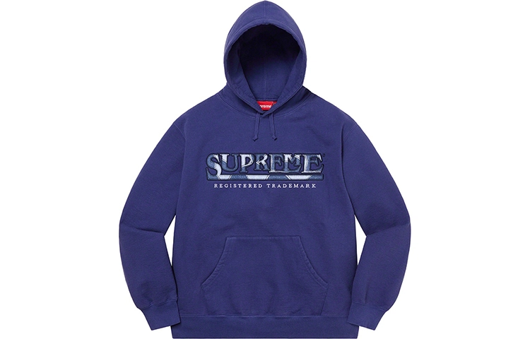 Supreme SS21 Week 17 Denim Logo Hooded Sweatshirt