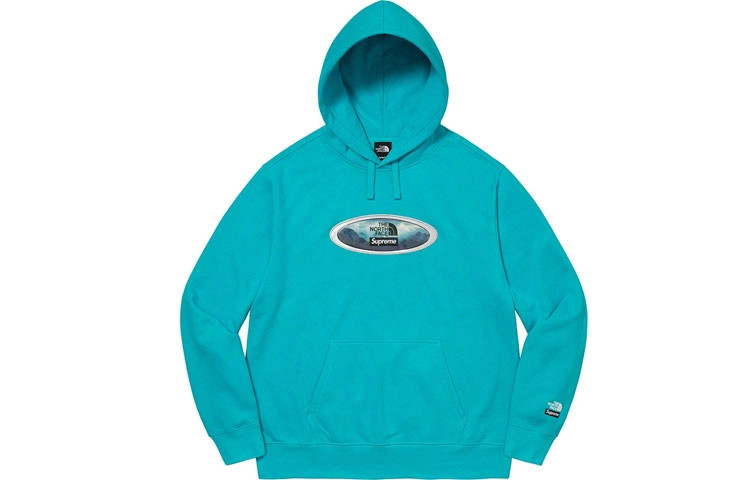 Supreme Week 9 x THE NORTH FACE FW21 TNF Lenticular Mountains Hooded Sweatshirt Logo