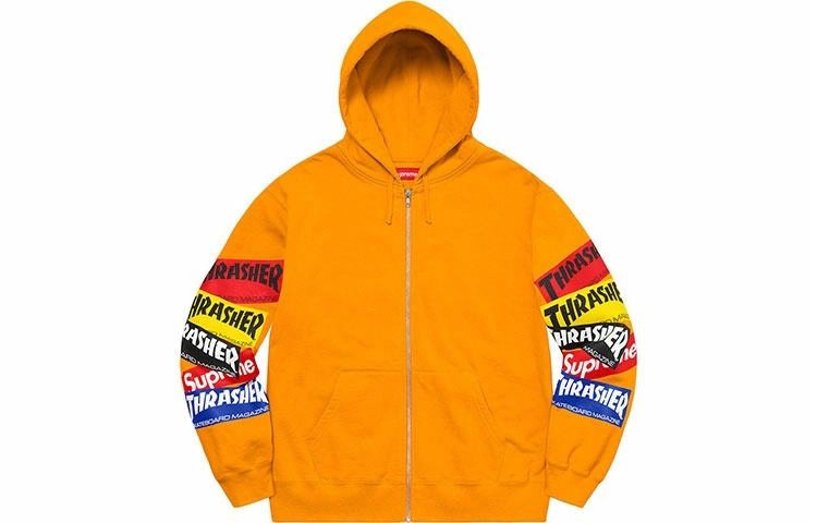 Supreme Week 5 x Thrasher Multi Logo Zip Up Hooded Sweatshirt