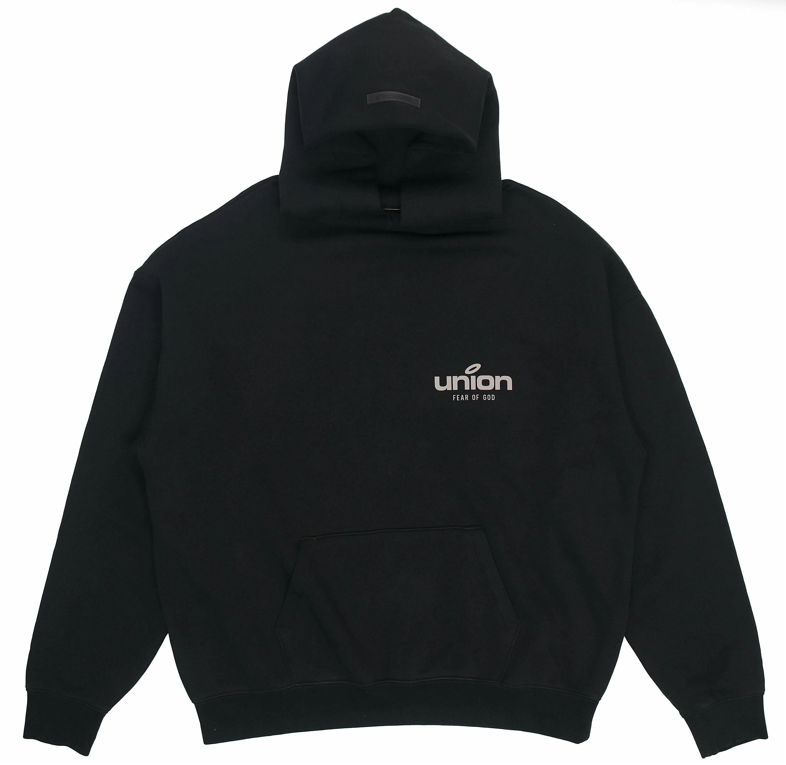 Fear of God Essentials x union la FW21 Vintage Hoodie Vintage Black Logo
