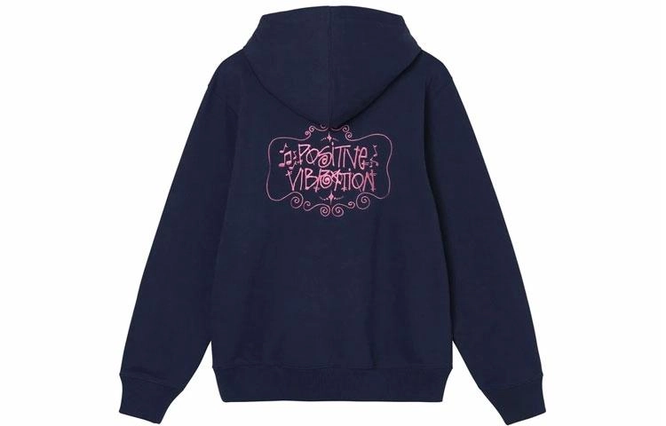 Stussy FW21 Positive Vibrations Embroidered Hoodie Logo