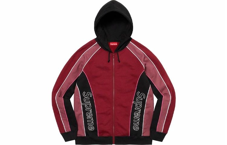 Supreme FW21 Week 3 Track Paneled Zip Up Hooded Sweatshirt