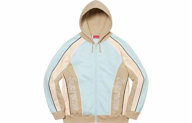 Supreme FW21 Week 3 Track Paneled Zip Up Hooded Sweatshirt