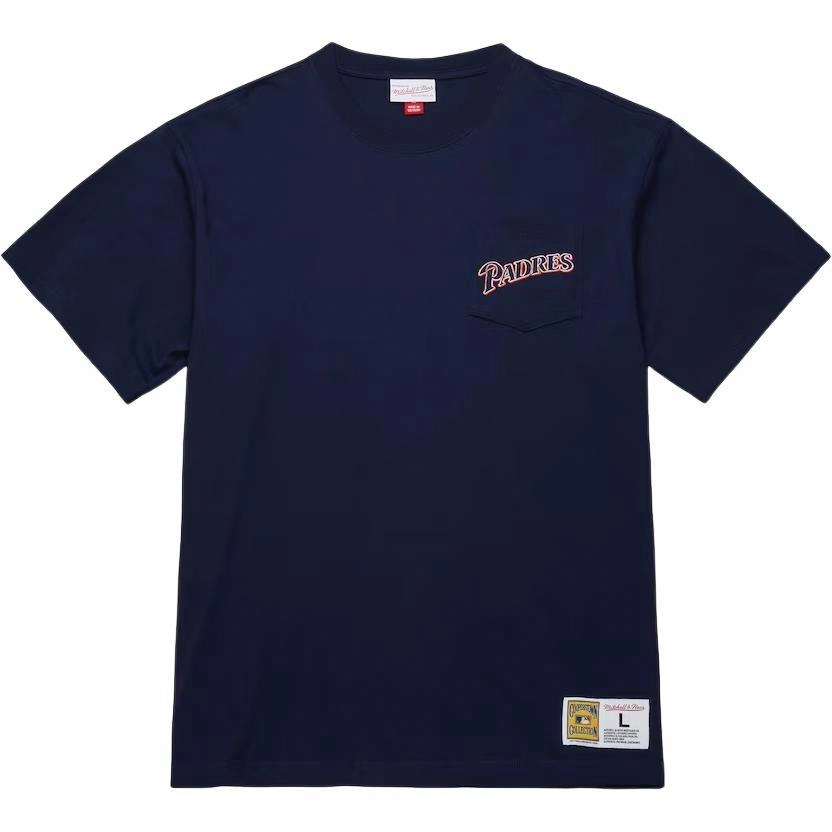 Mitchell Ness x MLB SAN DIEGO PADRES intage Logo Double Hit Pocket T