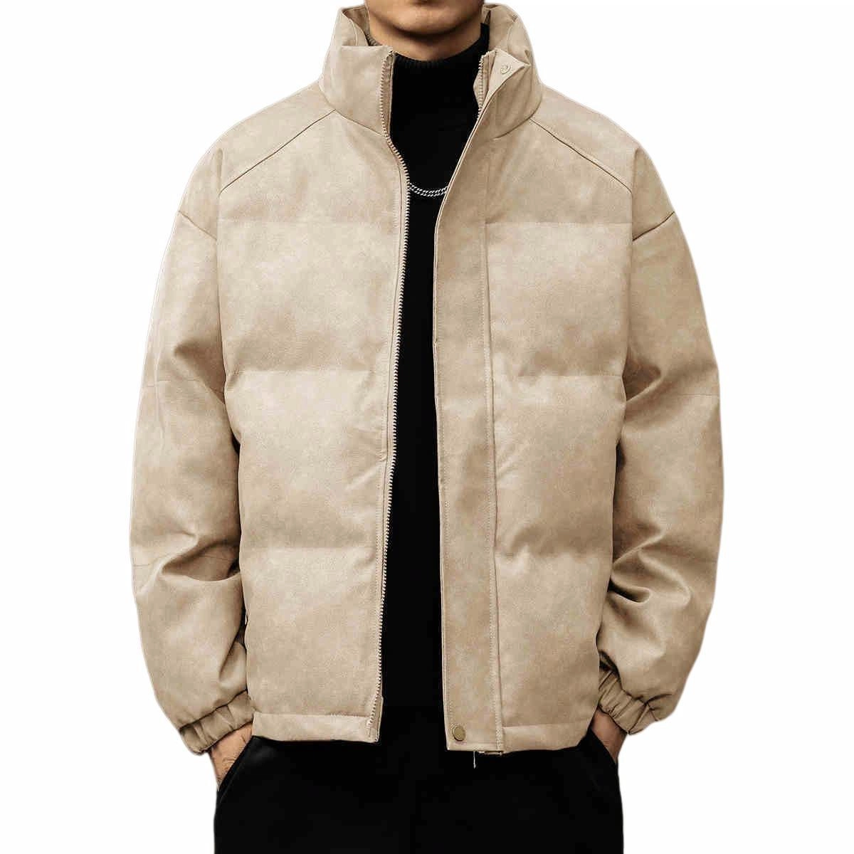 贵色 落肩袖立领保暖棉服 男款