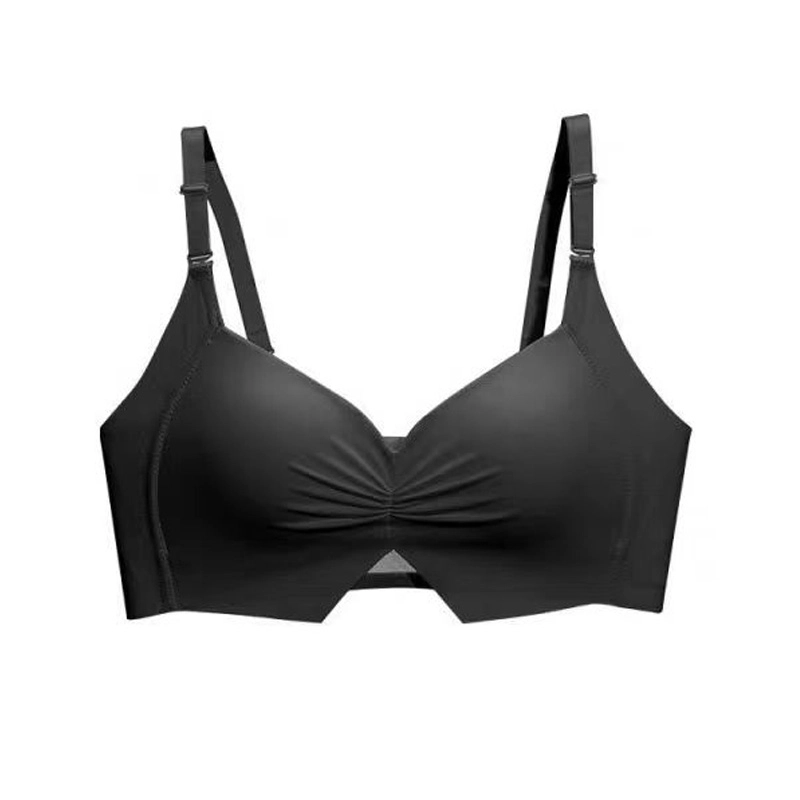 棉基因 贴合高度简约运动防滑自然降杯侧收副乳全罩杯无痕大胸显小胸薄款防下垂聚拢文胸 女款 组合装