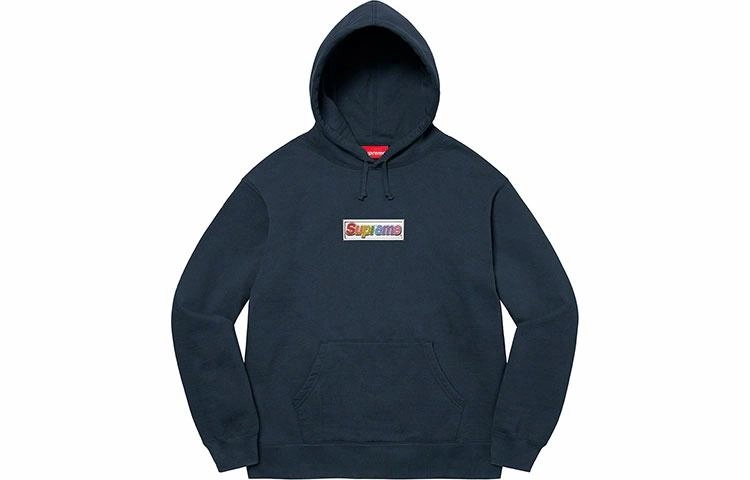 Supreme SS22 Week 1 Bling Box Logo Hooded Sweatshirt Logo