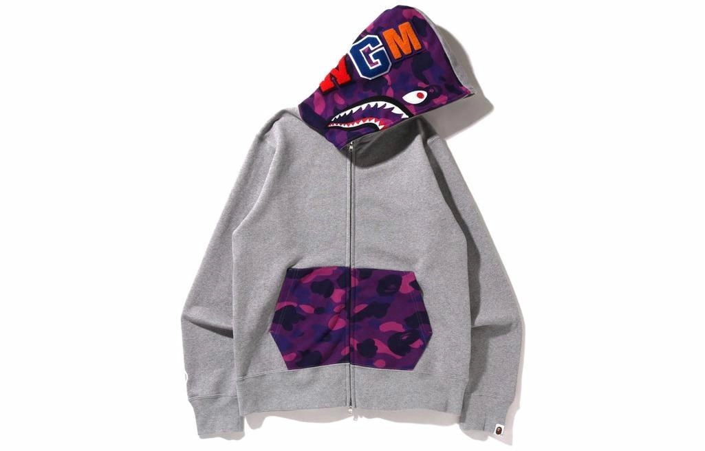 A BATHING APE SS22 Color Camo Shark Full Zip Hoodie