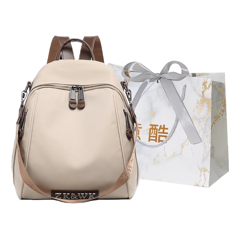 意酷 百搭时尚拉链 牛津纺 双肩包 常规 女款 多色