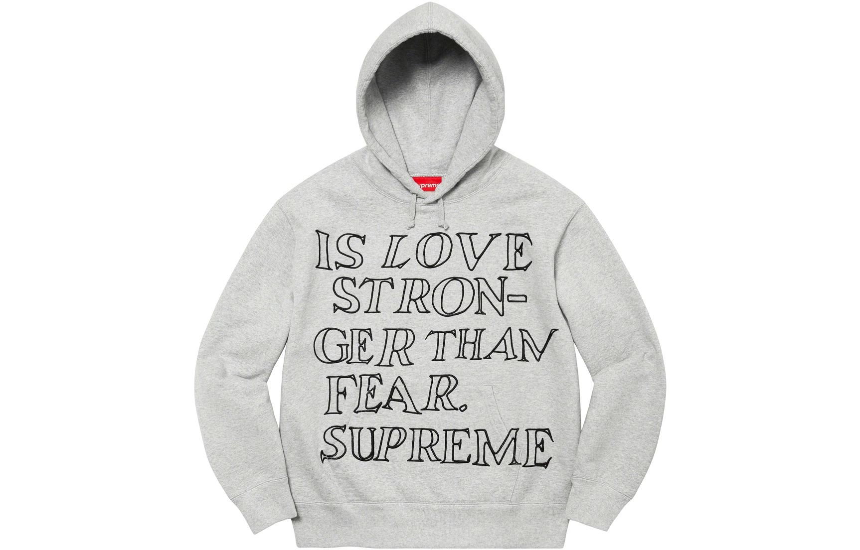 Supreme SS23 Week 3 Stronger Than Fear Hooded Sweatshirt Shirt