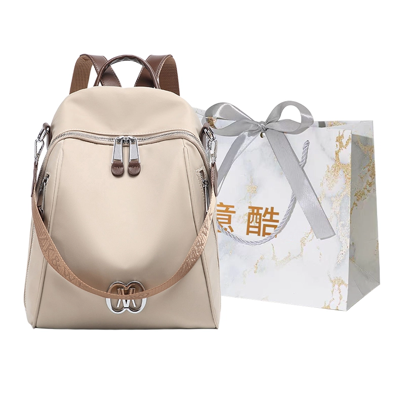 意酷 百搭时尚拉链 牛津纺 双肩包 常规 女款 多色