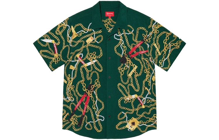 Supreme FW20 Week 9 Chains Rayon SS Shirt