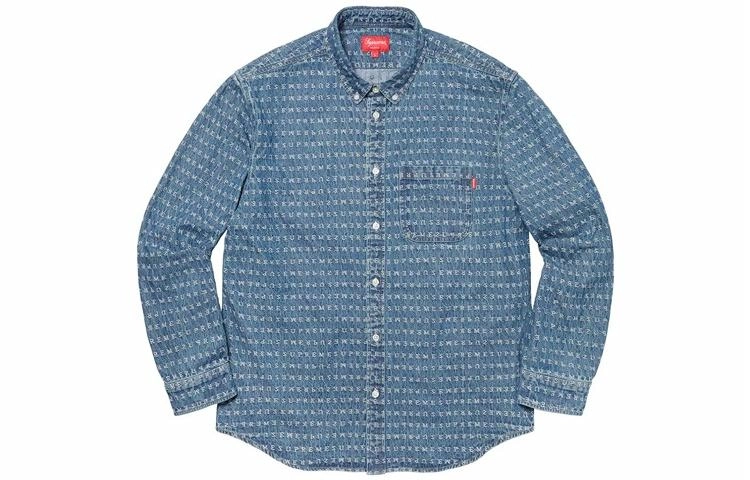 Supreme SS20 Week 5 Jacquard Logos Denim Shirt