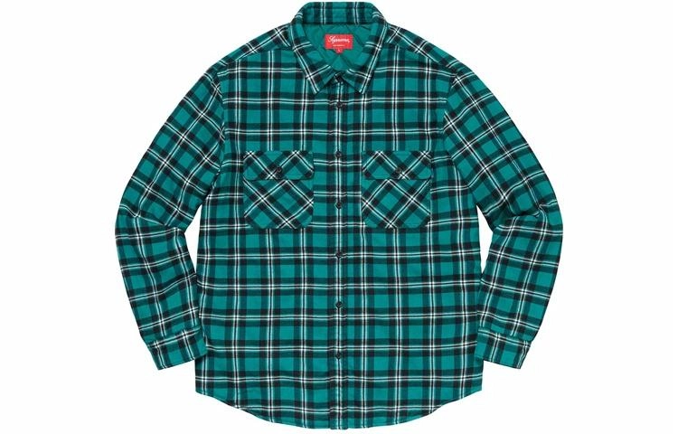 Supreme FW19 Week 17 Arc Logo Quilted Flannel Shirt logo