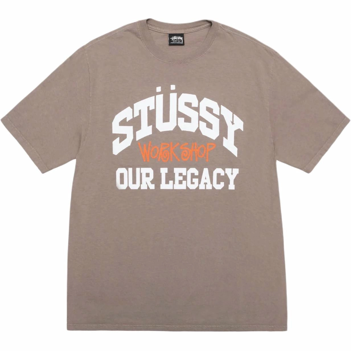 Stussy x OUR LEGACY FW24 WORK SHOP COLLEGIATE TEE PIGMENT DYED logoT