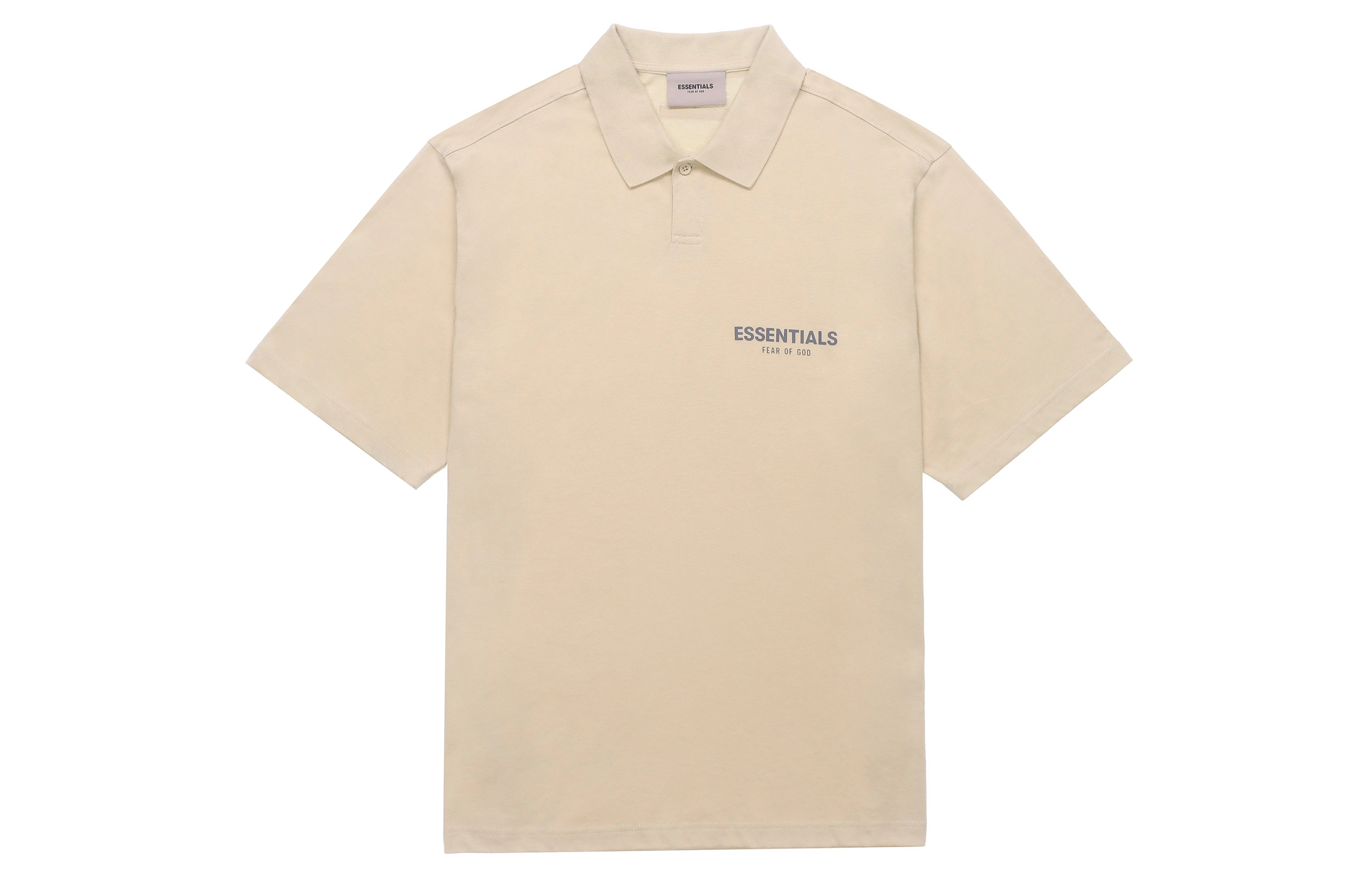 Fear of God Essentials FW21 SSENSE Exclusive Jersey Polo BeigeLinen LogoPolo