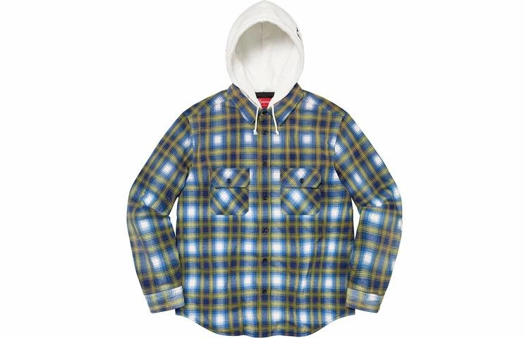 Supreme FW21 Week 9 Hooded Flannel Zip Up Shirt