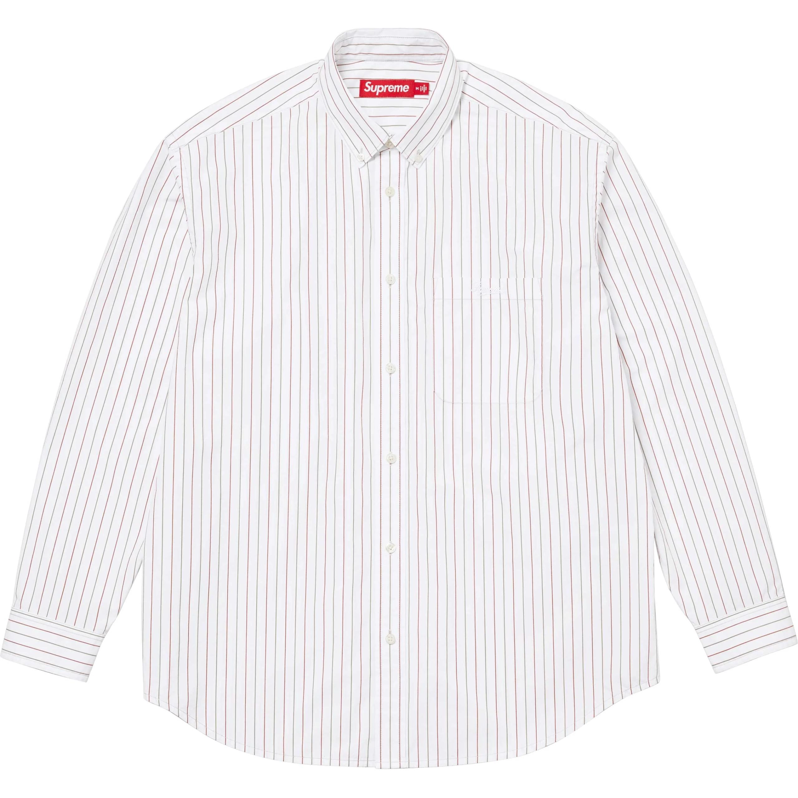 Supreme FW24 WEEK7 Loose Fit Stripe Shirt Logo