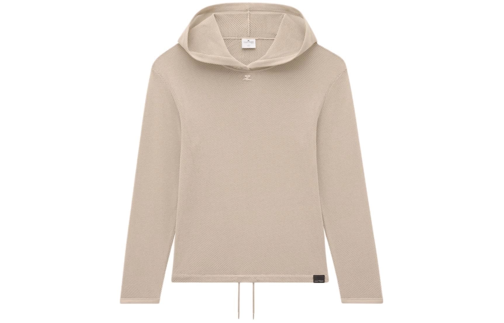 COURREGES SS24 AC MESH HOODIE Sand