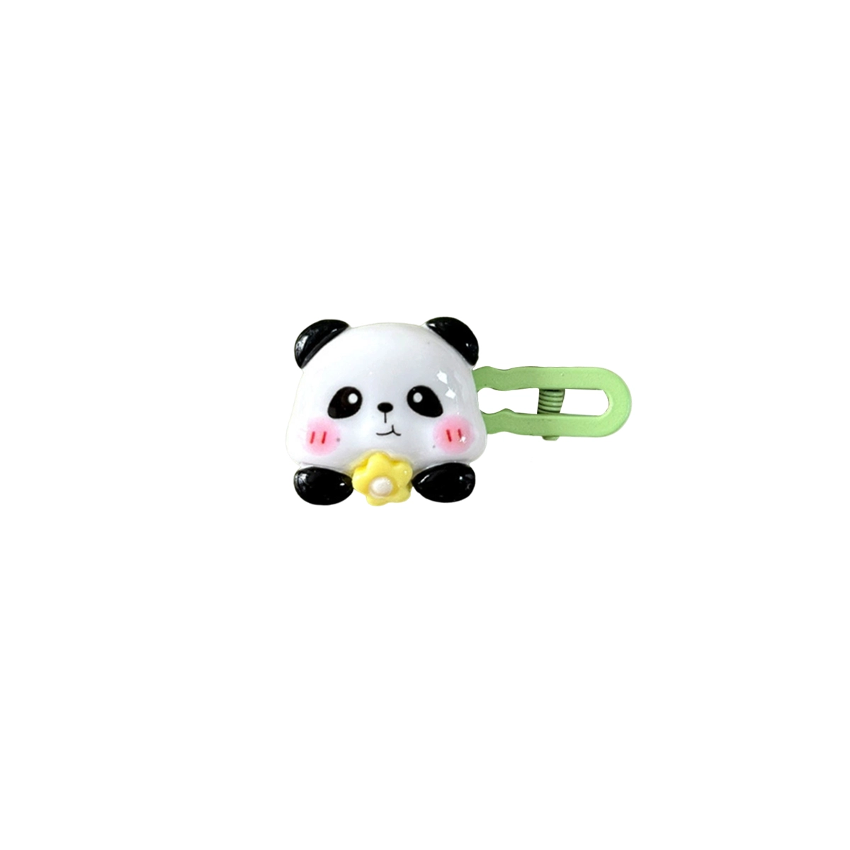 色菲尔 可爱熊猫小公主头前额侧边刘海夹子后脑勺盘发气质 树脂 发夹 女款