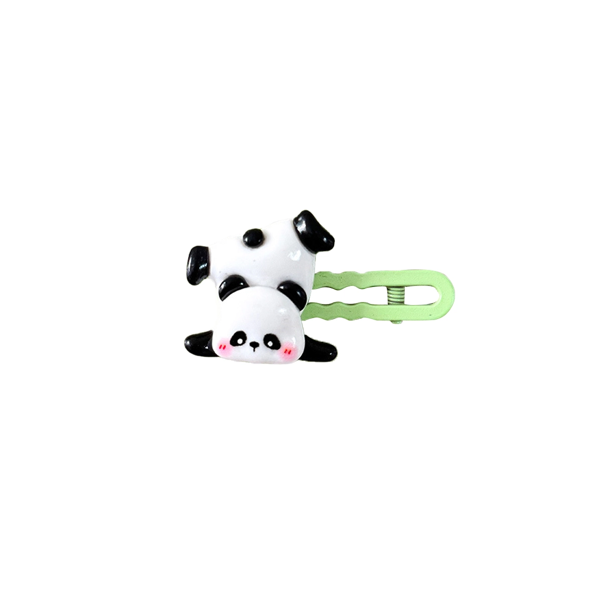 色菲尔 可爱熊猫小公主头前额侧边刘海夹子后脑勺盘发气质 树脂 发夹 女款