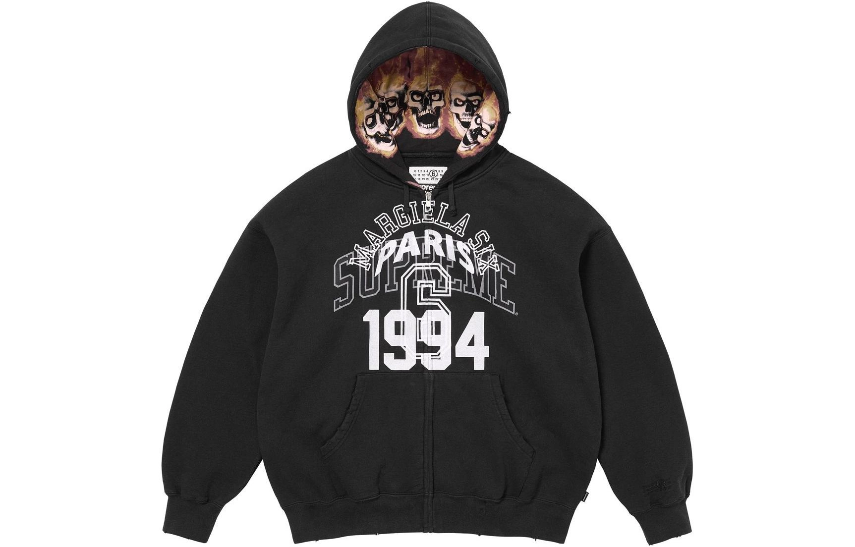Supreme x MM6 Maison Margiela SS24 WEEK7 ZIP UP HOODED SWEATSHIRT