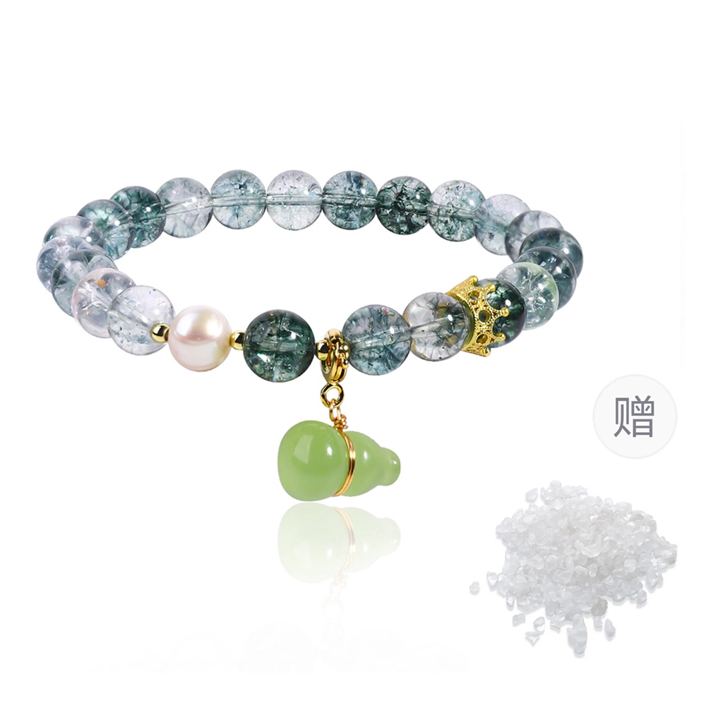 克兰茜 福禄平安转运珠 新中式国潮葫芦设计 长乐永康 小众精致高级感 甜美百搭 新年串珠盘玩配饰好运 水晶 手串 女款