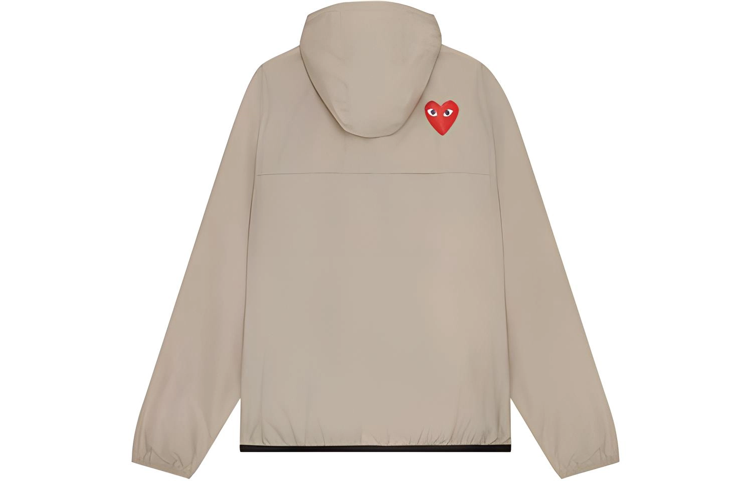 CDG Play x K-Way Half Zip Jacket Beige logo