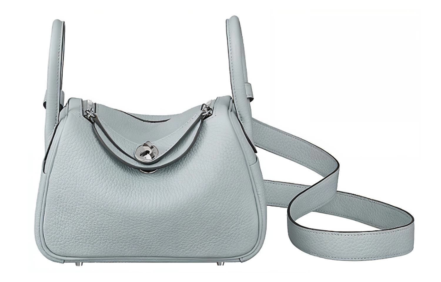 HERMES Lindy 19 MiniTaurillon Clemence 08 Bleu Pale