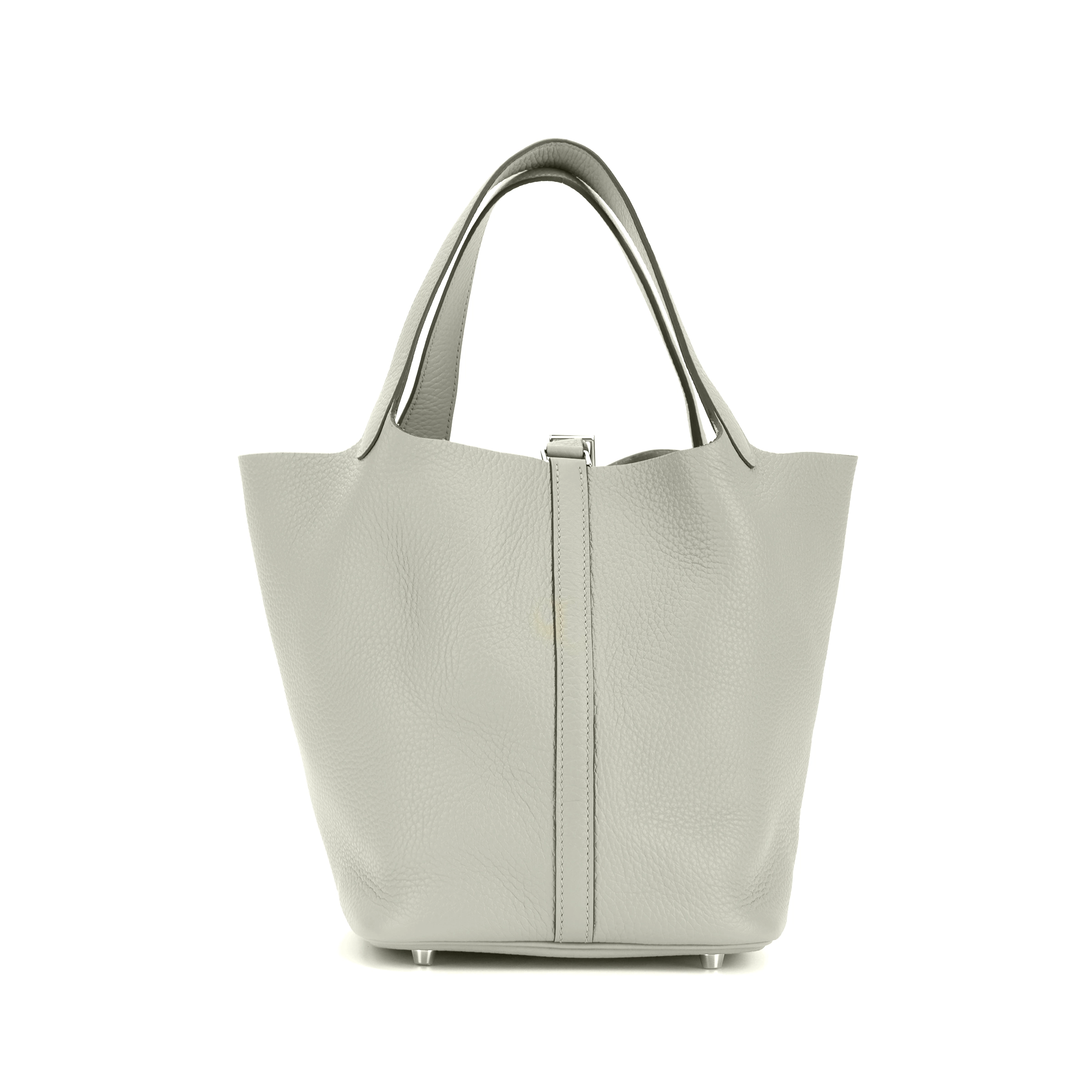 HERMES Picotin Lock 22 Clemence 0W Gris Neve