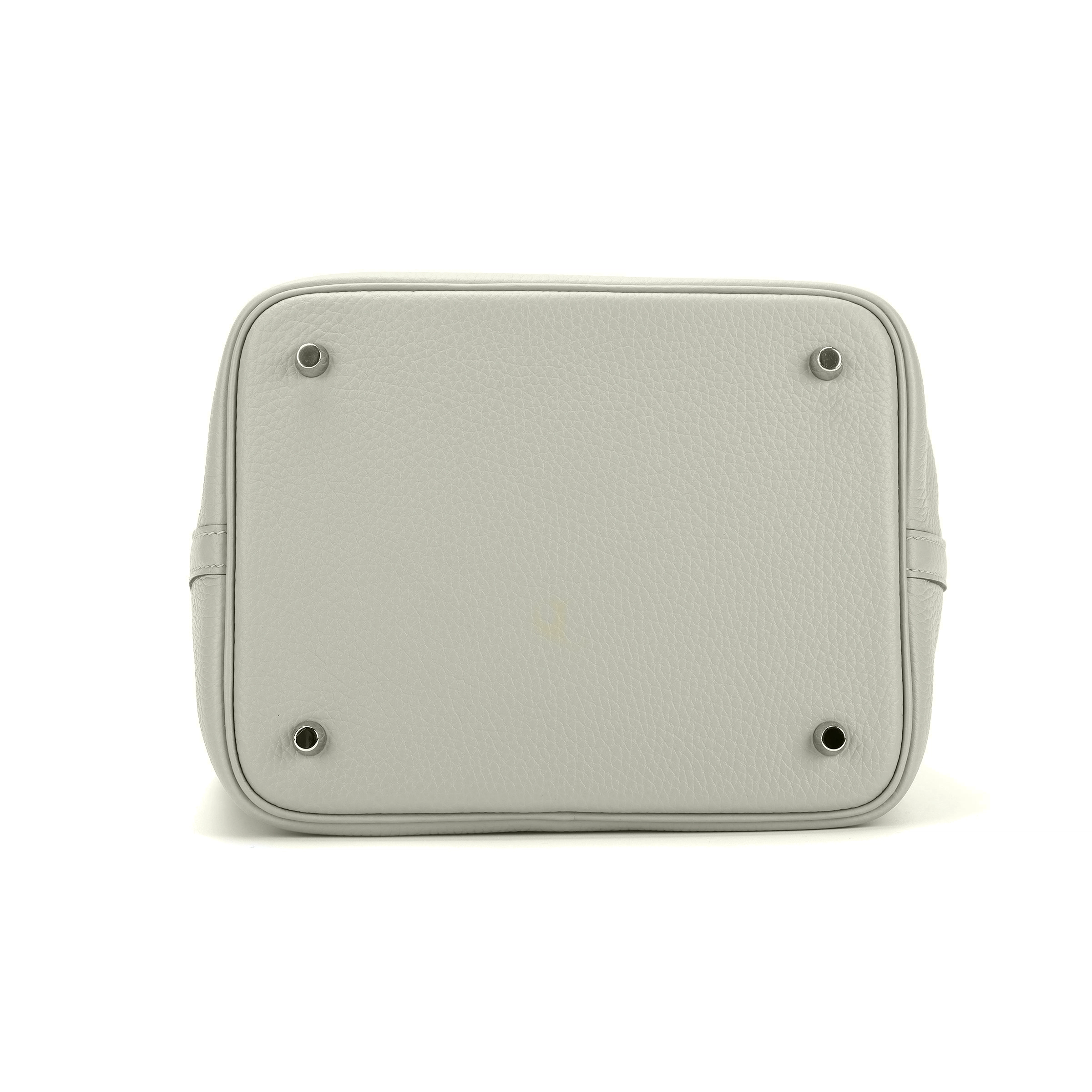 HERMES Picotin Lock 22 Clemence 0W Gris Neve