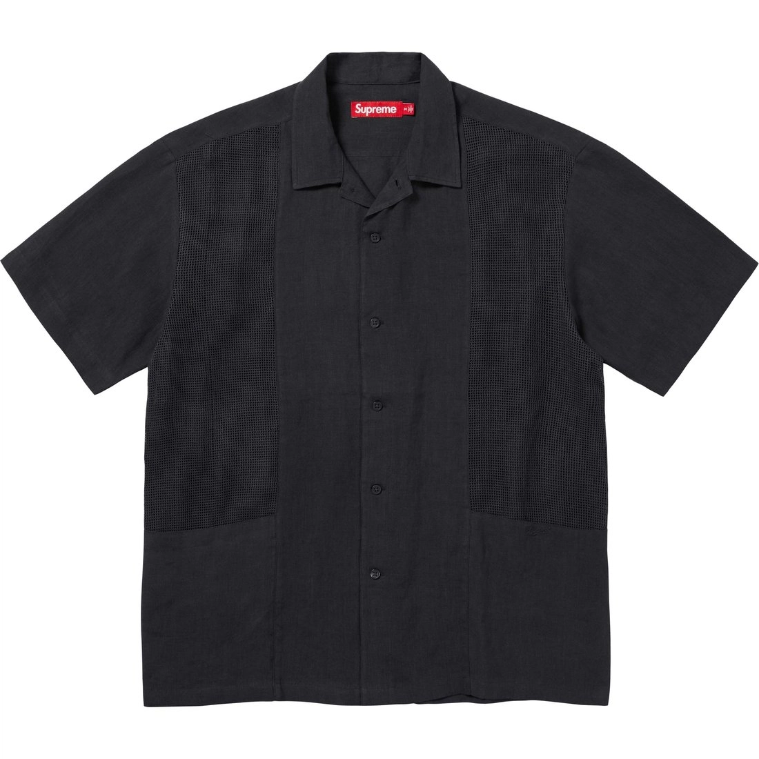 Supreme SS24 WEEK18 MESH PANEL LINEN SS SHIRT