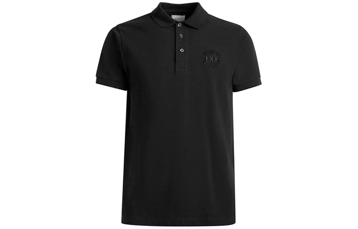 BALLY Emblem Polo In Black Cotton Polo